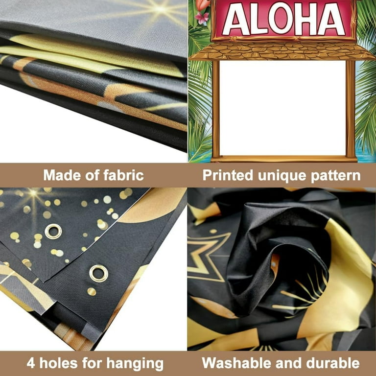 Accessoire Photobooth Hawaï 1 Pièce – Bannière Aloha Tiki Flamant Plage – Décoration Tropicale Luau Mariage Anniversaire Été