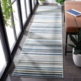 thumbnail image 3 of SAFAVIEH Cabana Fedelma Striped Indoor/Outdoor Runner Rug, Grey/Blue, 2'2" x 11', 3 of 13