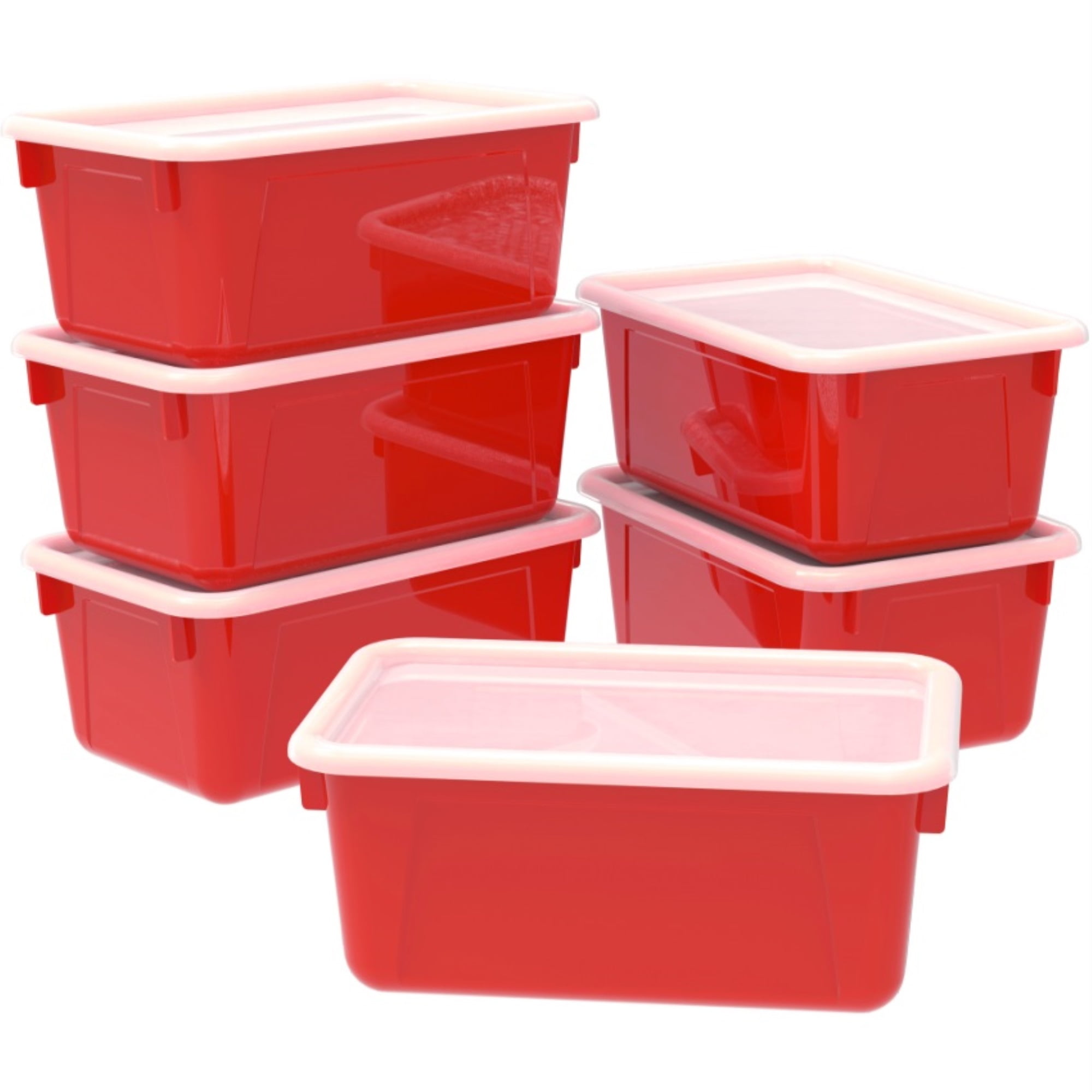 Small Cubby Bin, with Cover, Classroom Red (Case of 5)
