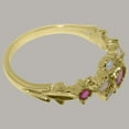 thumbnail image 4 of LBG British Made 10k Yellow Gold Natural Ruby & Opal Womens Engagement Ring - 33 size options - Size 6, 4 of 7