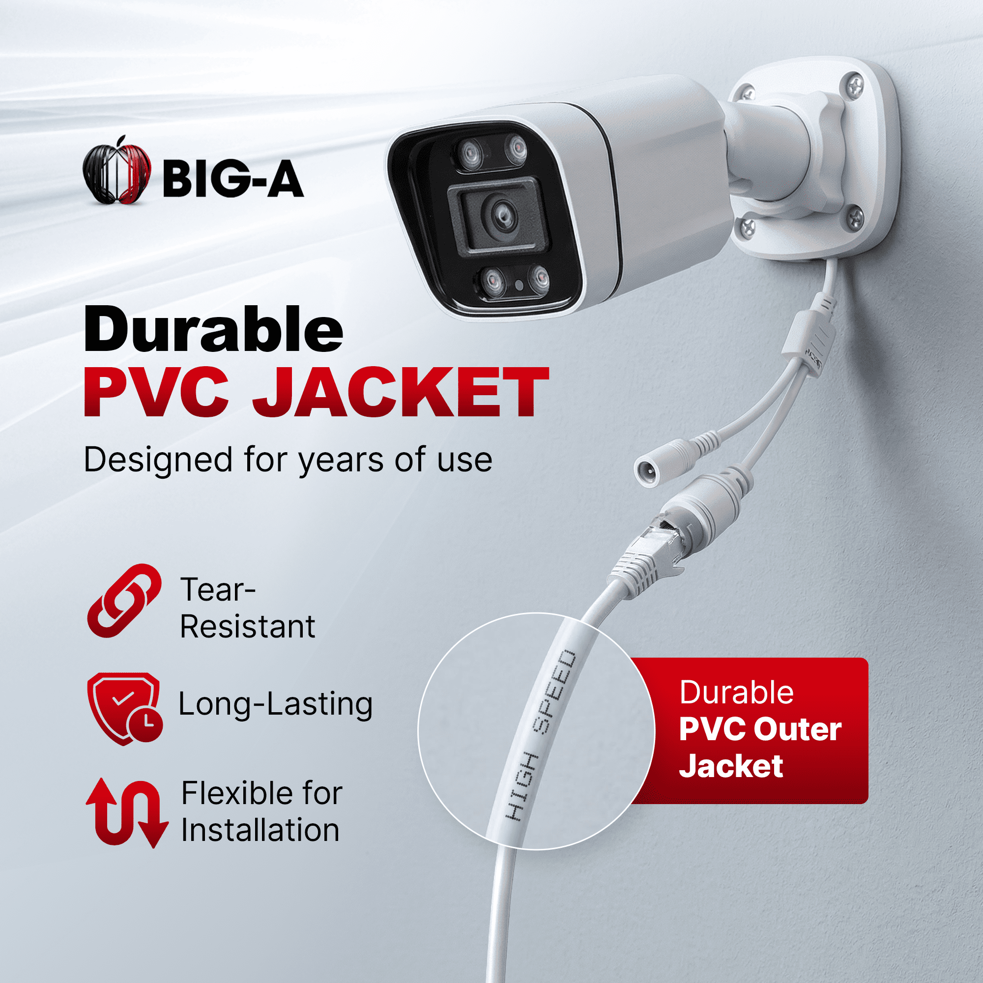 Big-A - Bulk Cat6 Cable 1000ft 23AWG Solid 4 Pair, Cat 6 Ethernet Cable Unshielded Twisted Pair (UTP), (CMR) 550MHz Internet Cord, Pull Box - White