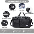 thumbnail image 4 of Small Gym Bag for Women, Travel Duffle Bag with Shoe Compartment, Black Checkered, 4 of 6