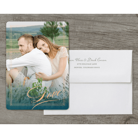 Personalized Wedding Invitation - Elegant Lines - 5 x 7 Flat Deluxe