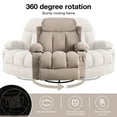thumbnail image 2 of IMKHK Massage Rocker Recliner Chair, Modern Fabric Lounge Chair with Heat and Massage for Adults, Swivel Recliner Chair with Side Pockets, 2 Cup Holders, USB Charge Port for Living Room, Beige, 2 of 7