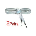 thumbnail image 2 of INSPIRE CHIC 2 Pairs Faux Leather Shoestrings Solid Color Flat Shoelaces with Metal Tippings Shiny Silver 100cm/39.4", 2 of 7