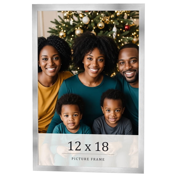 12x18 Frame Silver Real Wood Picture Frame Width 0.75 inches | Interior Frame Depth 0.5 inches |