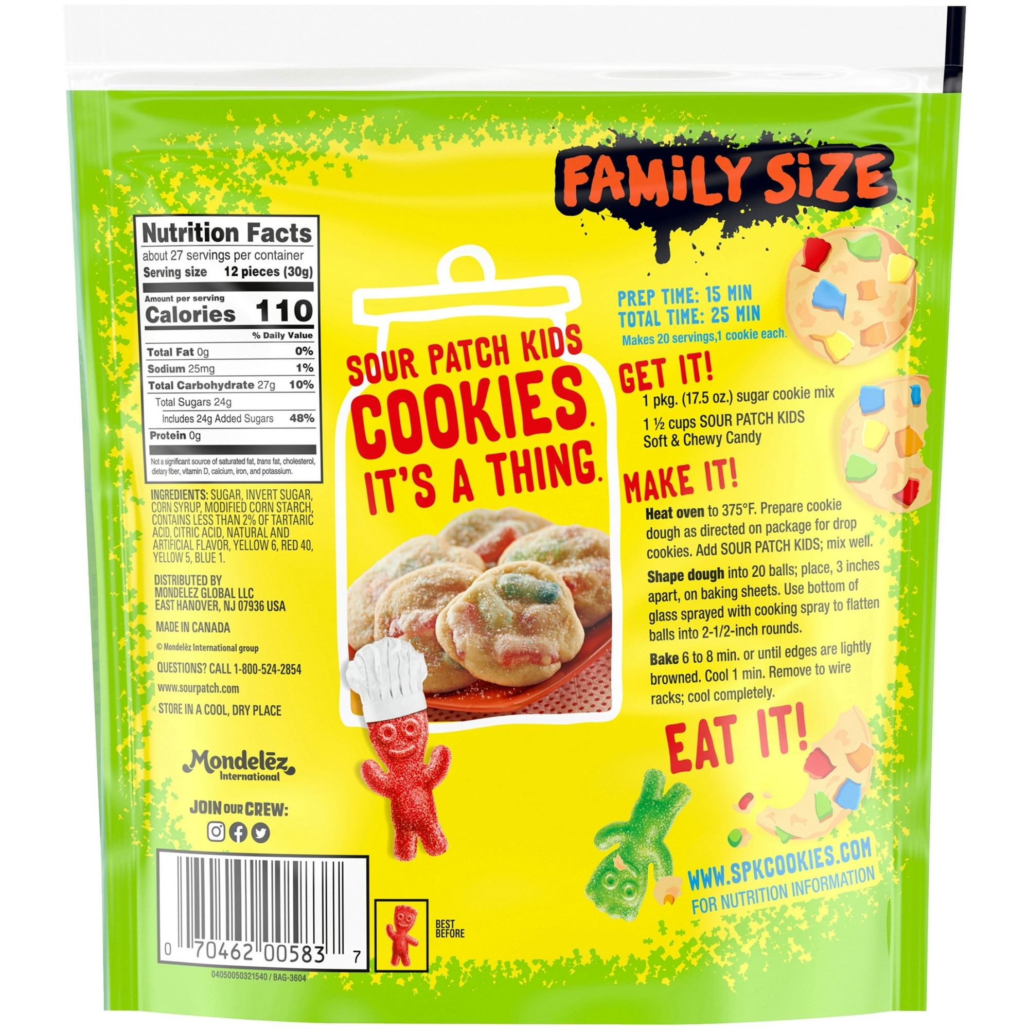 (3 Pack) SOUR PATCH KIDS Soft & Chewy Candy, Family Size, Bulk Candy, 1.8 lb