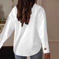 thumbnail image 3 of cocolona Heart-Shaped Button Down Blouses for Women Solid Color Long Sleeve Lapel Shirts Trendy Casual Blouses, 3 of 7