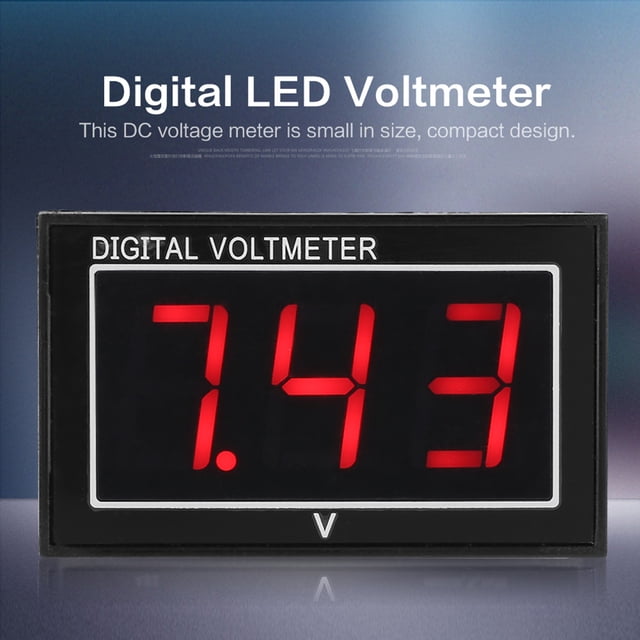 1pc Digital LED Voltmeter, Small Size DC Voltage Meter with Wide Measuring Range 0.56inch 3 Digit Display for Electric Bikes, Motorcycles