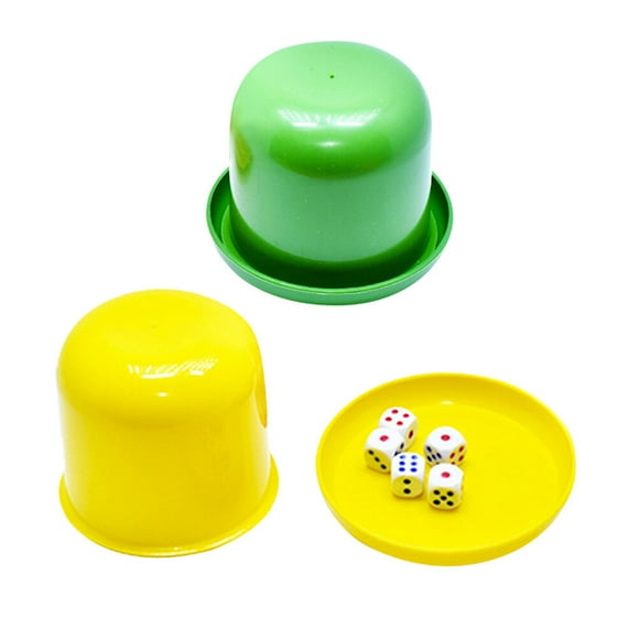 Miangastore 2PCS/Set High Strength Plastic Dice Game Set 5 Dice Included(Random Color)