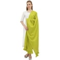 thumbnail image 4 of Phagun Indian Neck Wrap Cotton Dupatta Women Ethnic Chunni Ruffled Scarf-Lime Green, 4 of 5