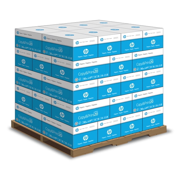 HP Copy&Print20, 8.5" x 11", 20 lb, 92 Bright White, Pallet, 40 Cases, 400 Reams (200,000 Sheets)