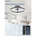thumbnail image 6 of Lokivas 20" Black Modern Ceiling Fan with Light, Flush Mount, Quiet 6 Speeds, Dimmable LED, App and Remote Control for Indoor, 6 of 8