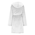 thumbnail image 5 of Karight Women Fleece Hooded Robes Winter Midi Plush Long Sleeve Kimono Robe Casual Soft Fuzzy Warm Spa Bathrobe with Pockets, 5 of 7