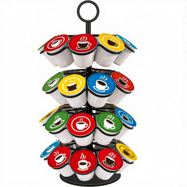 SUSWIM Coffee Pod Carousel Holder Organizer Compatible with 36 Cup Pods，K Cup Holder(Black)