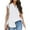 White, variant on USSUMA Women's Tops Plus Size Tops for Women Women's Summer Casual Short Sleeve Blouse Button Solid Color Turndown Collar T-Shirt Tops Festive Fashion Summer Tops for Women