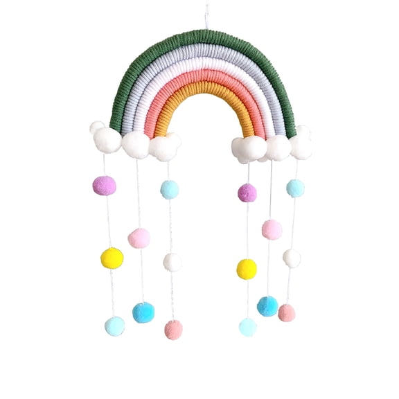 Vikakiooze Home Decor , Children's Room Decoration Pendant Woven Cloud Rainbow Wall Decoration Pendant