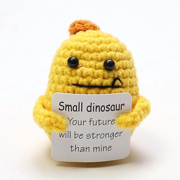 Handmade Positive Crochet Dinosaur Gift, Emotional Support Nuggets, Positive Crochet Animal, Encouragement Ornament, Emotional Support Crochet, Cheer up Decor for Birthday Gifts