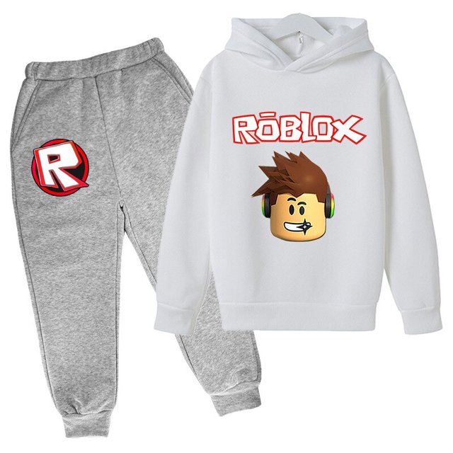 ROBLOX ropa de lana explosiva para niños y niñas, sudaderas con capucha y Leggings, conjunto de suéter, medio y grande, 2 piezas