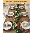 thumbnail image 4 of 15 Inch Round Placemats Set of 4, Christmas Reindeer Non Slip Heat Insulation PP Table Mats, Red Farmhouse Checker Xmas Snowflake Washable Place Mats for Kitchen Dining Party Table Decor, 4 of 7