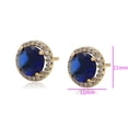 thumbnail image 2 of Finos Aretes Broquel Zafiro Swarovski Dama Oro 14K Laminado dorado Unitalla, 2 of 7