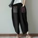 thumbnail image 1 of WILLBEST Pantalones Casuales de Lino para Mujer, Pierna Ancha, Holgados, Estilo Cónico, Cintura Elástica Cómoda para Uso Diario. Mediana, 1 of 4