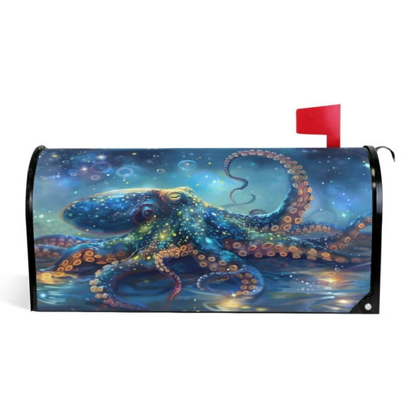 Ryvnso Mailbox Cover Octopus Magnetic Mailbox Wrap Standard Size 21x18 Inch