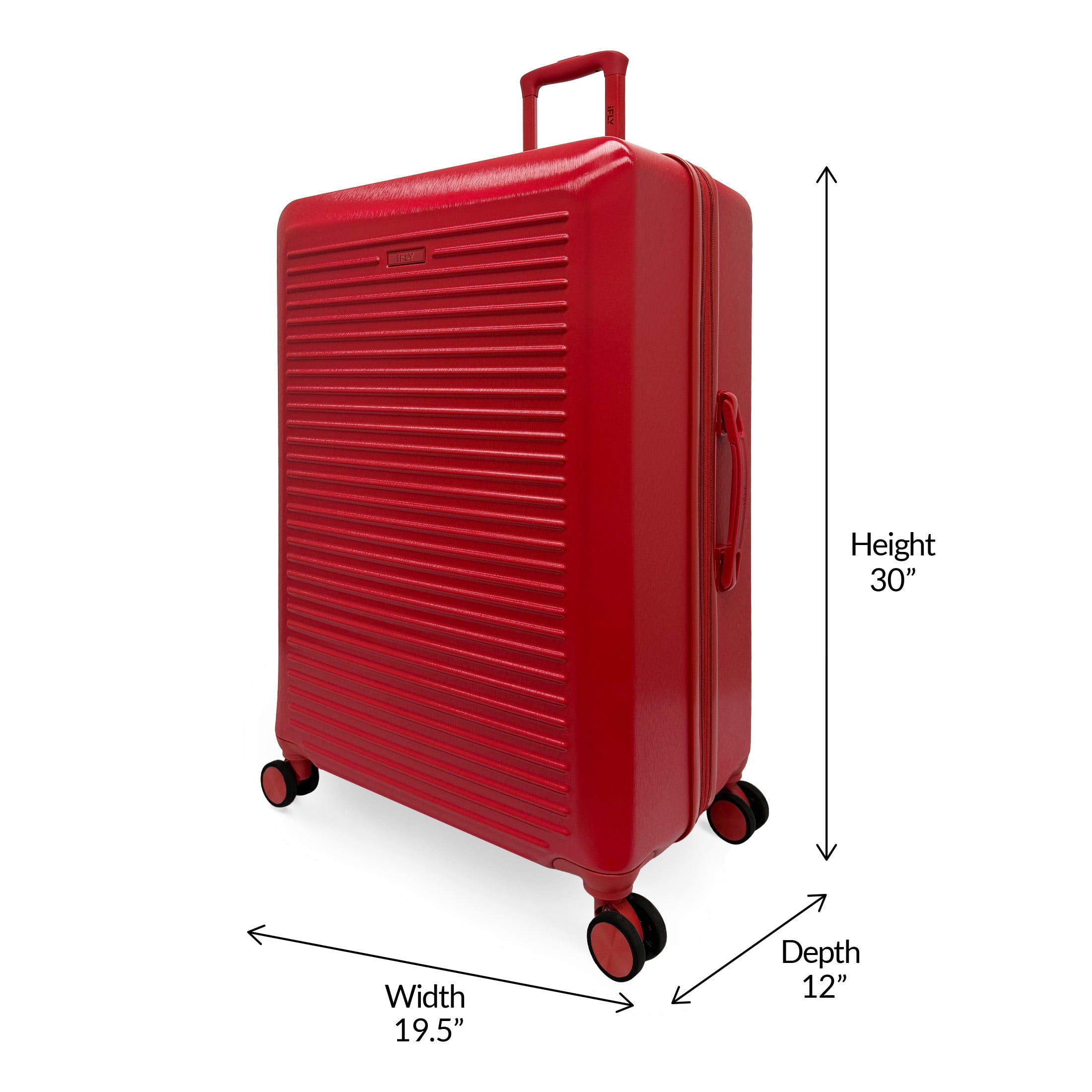 iFLY Volt 28" Expandable Hardside Checked Spinner Luggage, Red