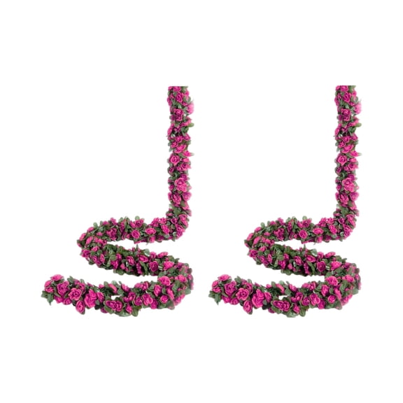 Artificial Flower Rose Garlands, 98In, Magenta, Artificial Vines for Decoration, Outdoor Wedding Decorations, Spring Home Decor Indoor, 2 Pcs