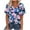 Navy 2, variant on V Neck T Shirts for Women Summer Classic Casual Floral Printed Short Sleeve Tops Cute V Neck Business Blouses (S, Blue)