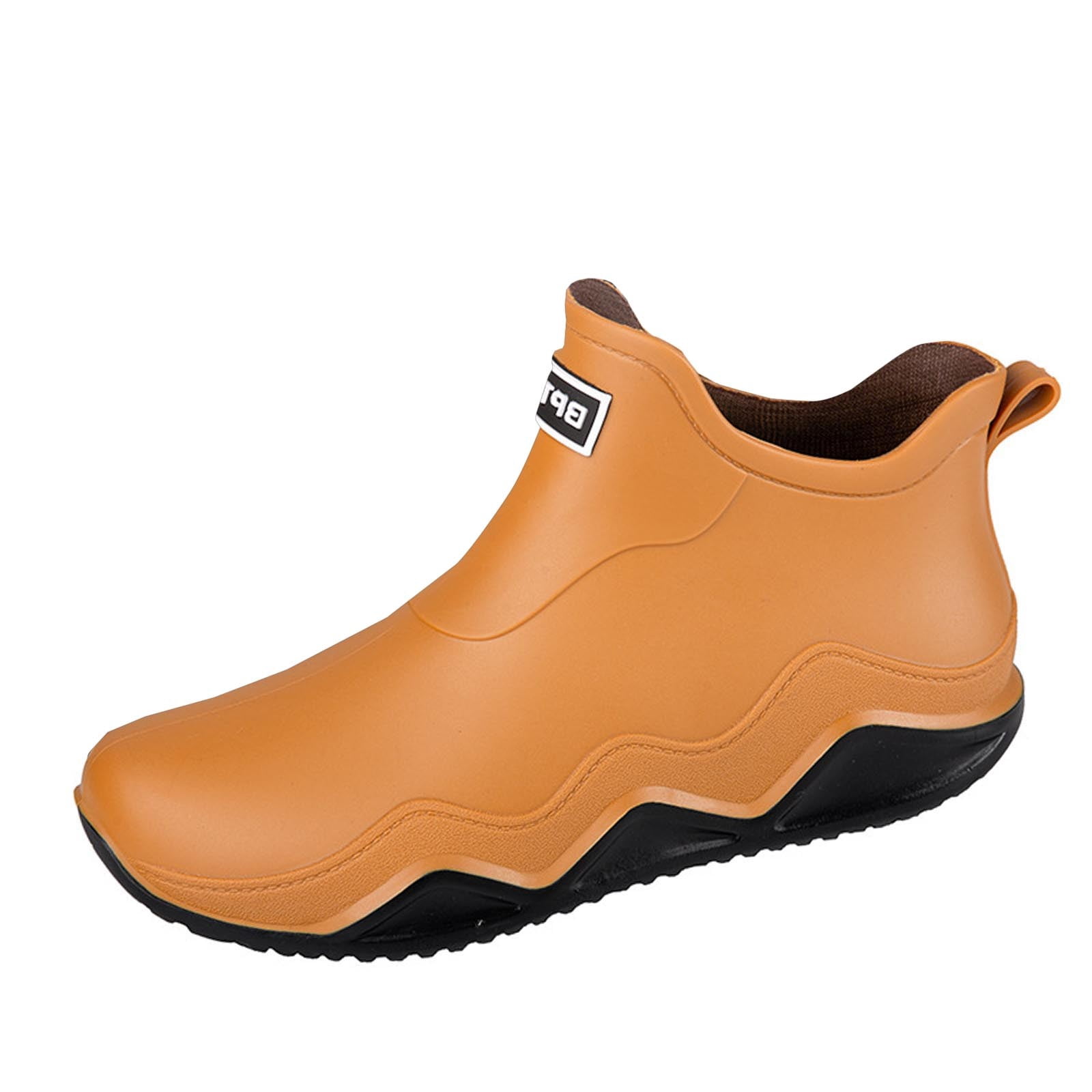 Wensltd Unisex Couple Rain Boots Short Ankle Waterproof Letter Print Women Men Rubber Boots for Outdoor Wear