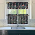 thumbnail image 3 of Bohemian Country Curtains 24 Inch - 3 Panel Floral Rustic Set with Vintage Botanicals, Rod Pocket for Farmhouse Kitchen, 3 of 6