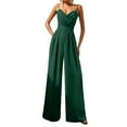 thumbnail image 2 of Kureaily Ladies' Strapless Waist Cinching Straight Floor Length Minimalist Pants Beach Lounge Jumpsuit, 2 of 5