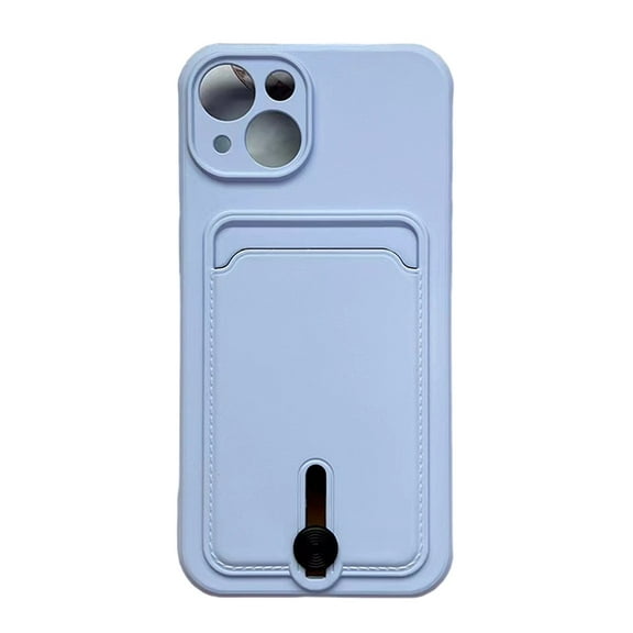Silicone Card Holder Protection Case Compatible With iPhone 15 Plus in Lavender