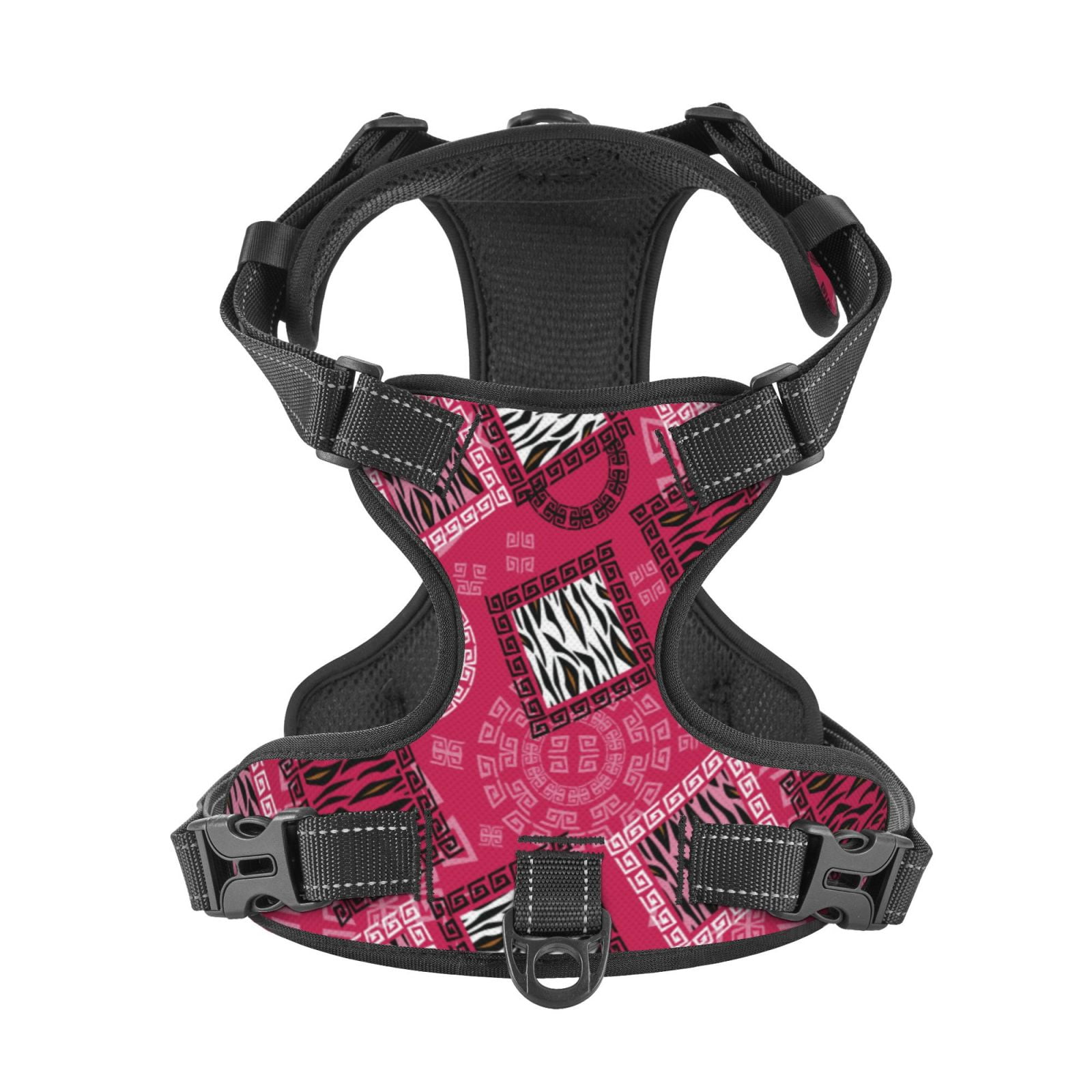Kdxio Geometry Print No Pull Dog Harness Adjustable Reflective Oxford Easy Control Medium Large Dog Harness for Training and Everyday-Medium