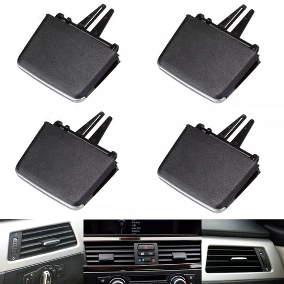 Ftrimoun 4x HVAC Vent Paddle Clip Replacement for BMW 3 Series E90 E91 E92 2005-2012 Black Plastic Interior Air Outlet Tab