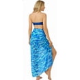 thumbnail image 2 of LA LEELA Women's Beach Wrap Bikini Swimwear Cover up Bathing suit Summer Wraps Swimsuit Sarong Skirts for Women One Size Waves, Blue, 2 of 5