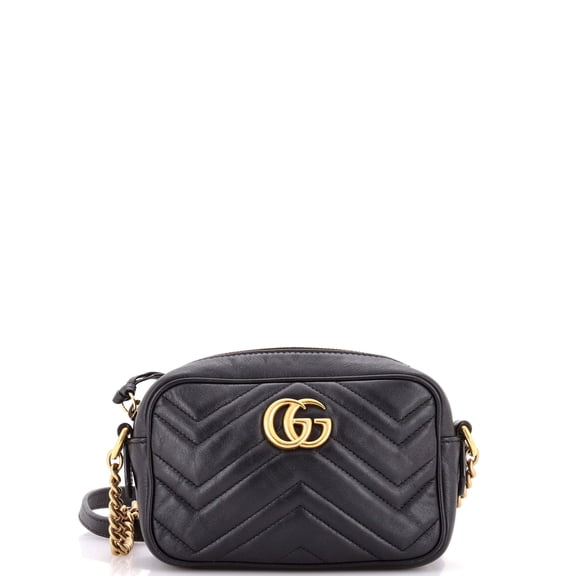 Pre-Owned GG Marmont Shoulder Bag Matelasse Leather Mini By Rebag