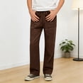 thumbnail image 2 of Boys Linen Pants - Boys Girls Straight Leg Pants Summer Beach Pants Casual Loose Fit with Elastic Waist Drawstring, 2 of 4