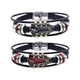 thumbnail image 4 of Pulsera de guitarra de cuero sintético retro Aleación de zinc Pulsera de cuero de música rock Punk Hecho a mano Trenzado Envoltura de múltiples capas Forma de guitarra Brazalete decorativo Entusiasta., 4 of 4