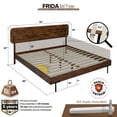 thumbnail image 5 of Acacia Frida Bed Frame with Headboard Solid Wood Platform Bed, 800 lbs Capacity Signature High Headboard Wood Bed Compatible with All Mattress Types, 30 Mins Assembly, Bed Frame Queen Size, Walnut, 5 of 9
