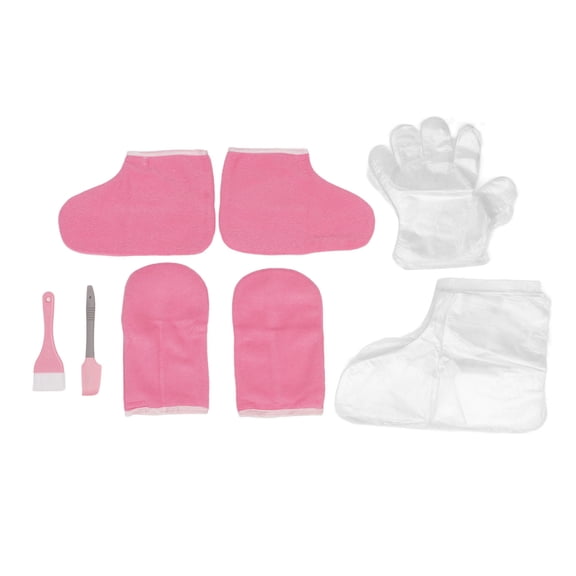YAHHU Paraffin Wax Hand & Foot Therapy Set – Flannel Gloves, Foot Covers, Wax Brushes, 100 Disposable Liners, Warm & Easy‑Clean