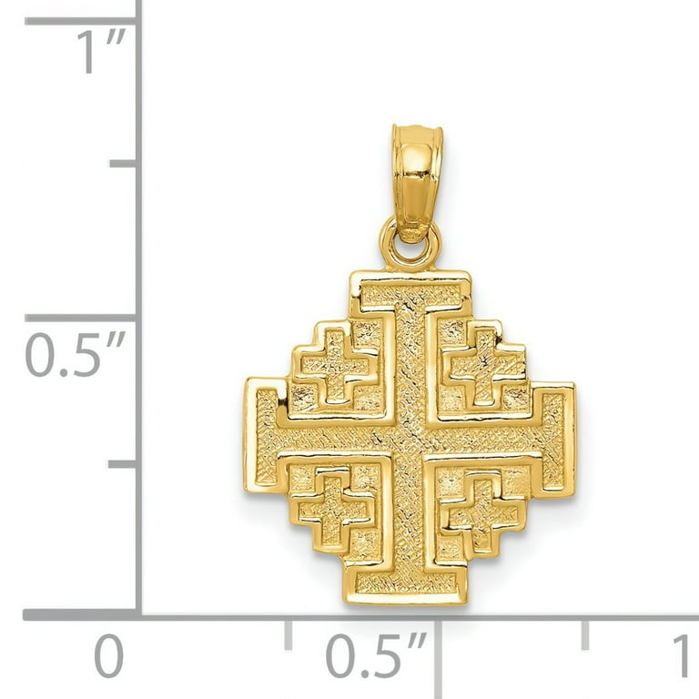 14K Yellow Gold Jerusalem Cross Pendant Charm Jewelry Walmart