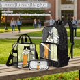 thumbnail image 2 of Kuiaobaty Cute Cat Print Clear Backpack Set for Girls Boys Bone Paw Print Clear Backpack with Lunch Bag Large Transparent Bookbag and Pencil Case Set for School Daily Use, 2 of 5