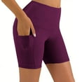 thumbnail image 5 of LOVZFMLL Biker Shorts Women with Pockets High Waisted Tummy Control Gym Running Yoga Sweat Shorts Athletic Workout for Women Purple XXL, 5 of 9
