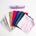 thumbnail image 4 of Nvzi Servilletas de satén cuadradas de 4 piezas, 16,92 x 16,92 pulgadas, servilletas de mantel suaves y sedosas para decoración de restaurantes, bodas, banquetes y fiestas, color rosa claro, 4 of 4
