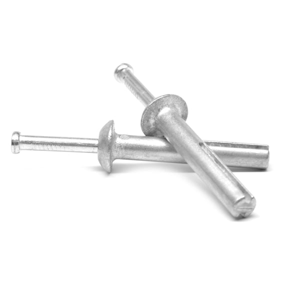 1/4" x 1 1/4" Hammer Drive Anchor Mushroom Head with Zinc Plated Steel Nail Zinc Alloy Pk 100