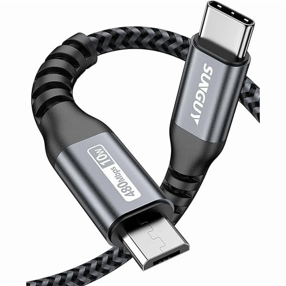 LujingZ USB C to Micro USB Cable 1.6FT, OTG USB Type C to Micro Nylon Braided Compatible with Galaxy S7 S6, PS4, MacBook Pro/Air, Pixel, LG and Micro USB Devices