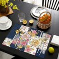 thumbnail image 3 of Pioneer Flower Floral Print Pattern Summer Placemats Table Placemats Set Of 6-Linen Kitchen Washable Placemats Table Mats 12x18 Inch Non-Slip Heat Resistant, 3 of 5