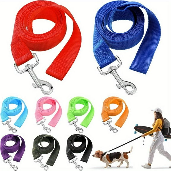 9pcs Colorful Pet Leashes Made of Sturdy and Durable Nylon Material for Small Dogs 6-foot Pet Leash with Easy-to-use Collar Hooks, Suitable for Large, Medium, and Small Dogs